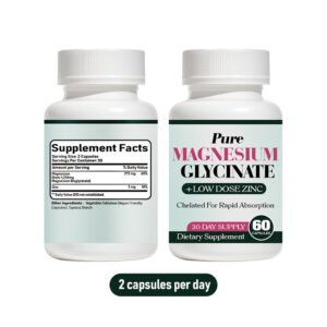 Magnesium Glycinate Capsules, High Absorption Chelated Magnesium Supplement, Supports Sleep, Muscle Function, Relaxation & Heart Health