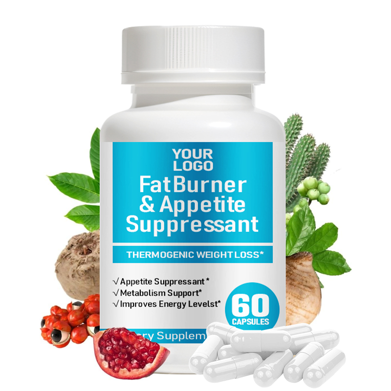 fat burner appetite suppressant capsules with chromium caffeine anhydrous glucomannan konjac root green tea extract theobromine l-theanine supports metabolism energy and cravings control