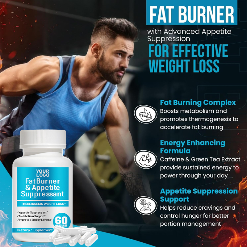 fat burner appetite suppressant capsules with chromium caffeine anhydrous glucomannan konjac root green tea extract theobromine l-theanine supports metabolism energy and cravings control