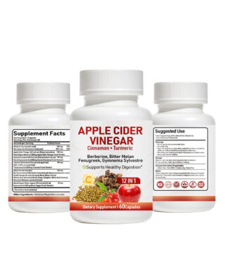 apple cider vinegar capsules with cinnamon turmeric berberine bitter melon fenugreek gymnema sylvestre supports healthy digestion and metabolic wellness herbal daily supplement