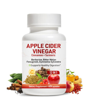 apple cider vinegar capsules with cinnamon turmeric berberine bitter melon fenugreek gymnema sylvestre supports healthy digestion and metabolic wellness herbal daily supplement