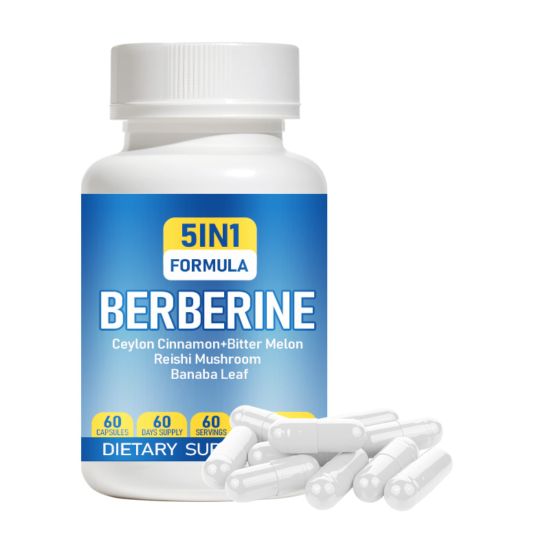 5 In 1 Berberine HCl Capsules combine Ceylon Cinnamon, Bitter Melon, Reishi Mushroom and Banaba Leaf to support metabolic wellness, energy metabolism, daily balance and active lifestyle goals