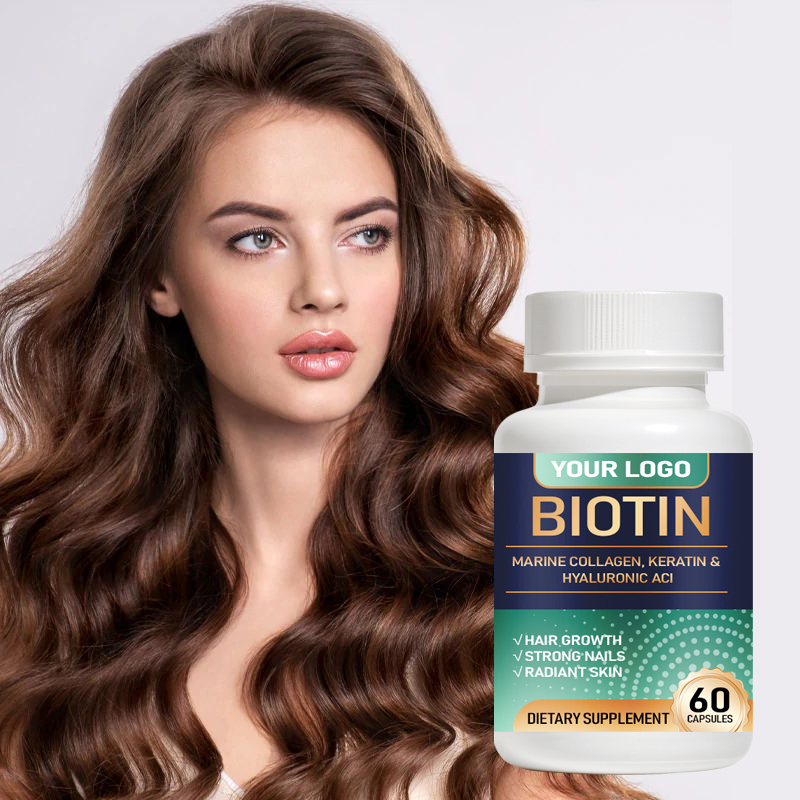 Biotin Capsules with Marine Collagen, Keratin and Hyaluronic Acid provide complete beauty support by helping maintain healthy hair, hydrated skin, strong nails and daily beauty wellness from within.