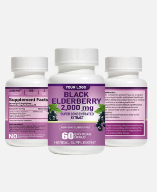 Black Elderberry 2000mg Capsules deliver a super concentrated extract to support immune wellness, antioxidant protection, cellular health and everyday vitality.