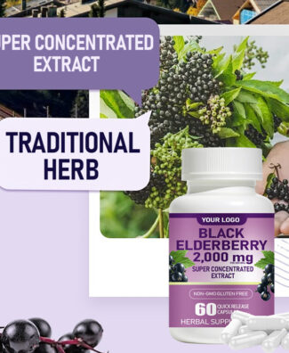 Black Elderberry 2000mg Capsules deliver a super concentrated extract to support immune wellness, antioxidant protection, cellular health and everyday vitality.
