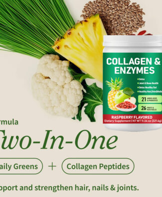 Collagen Enzymes Powder With Amino Acids Probiotics Fruits Vegetables Digestive Wellness Gut Microbiome Support Hair Skin Nails Joint Wellness Formula OEM ODM Private Label Manufacturer