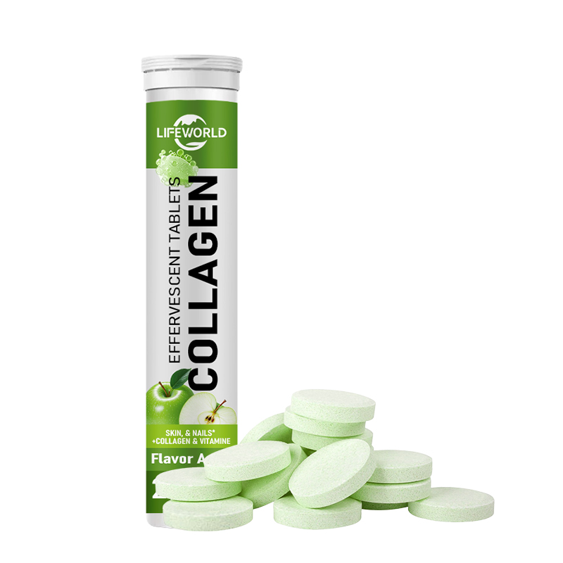 Collagen Effervescent Tablets with Vitamins help support healthy skin, hair and nails while promoting beauty from within, skin hydration and daily wellness.