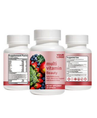 Daily Beauty Multivitamin Capsules with Biotin, Silica and Vitamin A support healthy hair, radiant skin, strong nails and everyday beauty wellness from within.