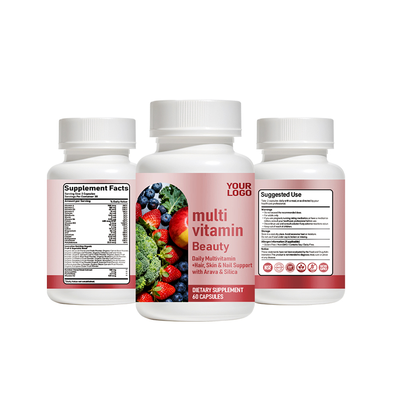 Daily Beauty Multivitamin Capsules with Biotin, Silica and Vitamin A support healthy hair, radiant skin, strong nails and everyday beauty wellness from within.
