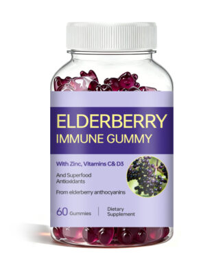 Elderberry Immune Gummies With Zinc Vitamin C Vitamin D3 Immune Health Support Seasonal Wellness Antioxidant Daily Defense Formula OEM ODM Private Label Manufacturer