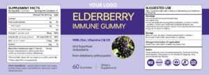Elderberry Immune Gummies With Zinc Vitamin C Vitamin D3 Immune Health Support Seasonal Wellness Antioxidant Daily Defense Formula OEM ODM Private Label Manufacturer