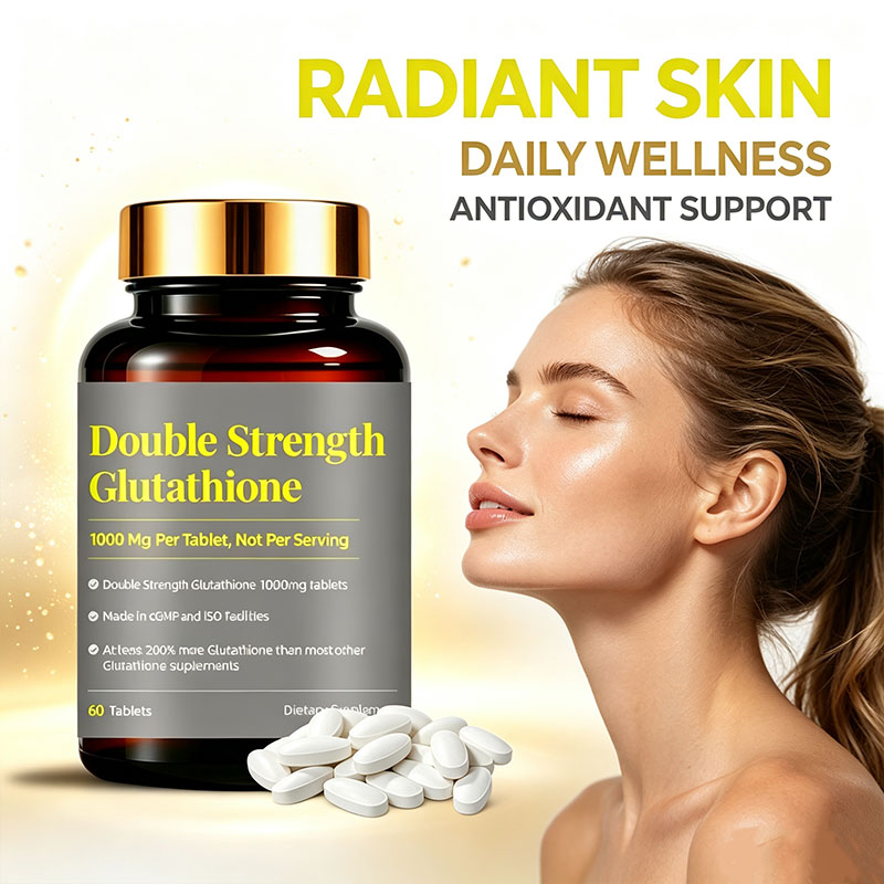 Double Strength Glutathione 1000mg Tablets provide powerful antioxidant protection while supporting cellular wellness, healthy skin appearance and beauty from within.
