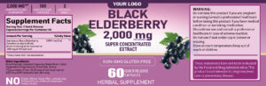 Black Elderberry 2000mg Capsules Super Concentrated Extract Immune Wellness Support Antioxidant Supplement Sambucus Nigra Daily Health Formula OEM ODM Private Label Manufacturer