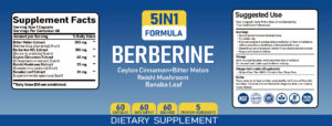 5 In 1 Berberine HCl Capsules combine Ceylon Cinnamon, Bitter Melon, Reishi Mushroom and Banaba Leaf to support metabolic wellness, energy metabolism, daily balance and active lifestyle goals.