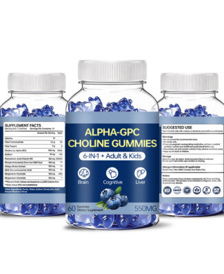 6-In-1 Alpha GPC Choline Gummies help support brain health, cognitive wellness, learning ability, mental focus and everyday nutritional support for adults and kids.