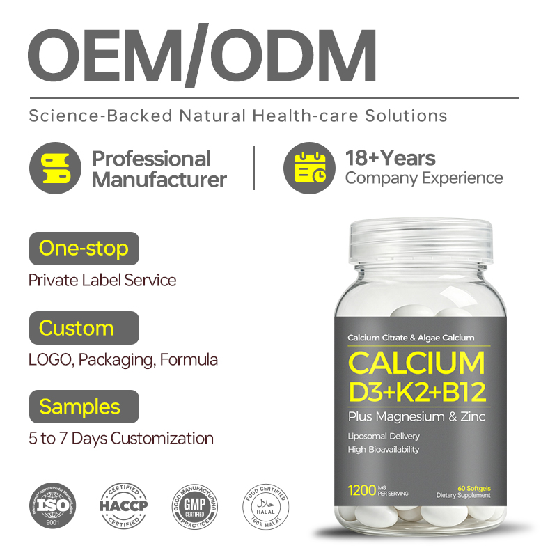 Calcium Citrate Algae Calcium D3 K2 Softgels With Magnesium Zinc B12 - Image 4