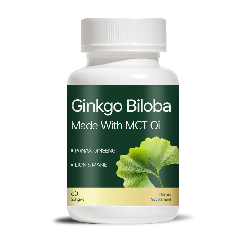 Ginkgo Biloba Softgels Made with MCT Oil Panax Ginseng Lion's Mane