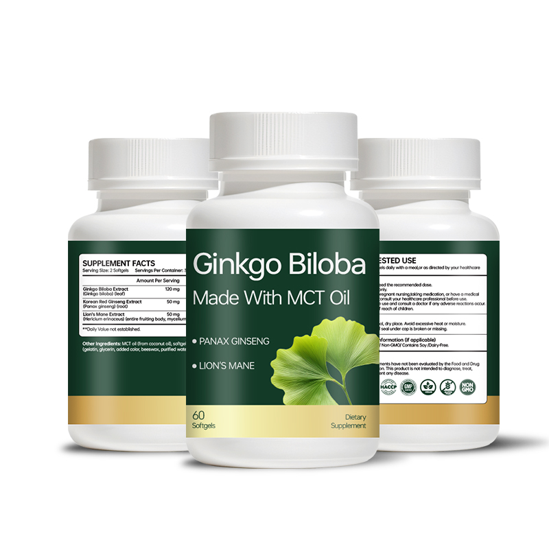 Ginkgo Biloba Softgels Made with MCT Oil Panax Ginseng Lion's Mane - Image 2