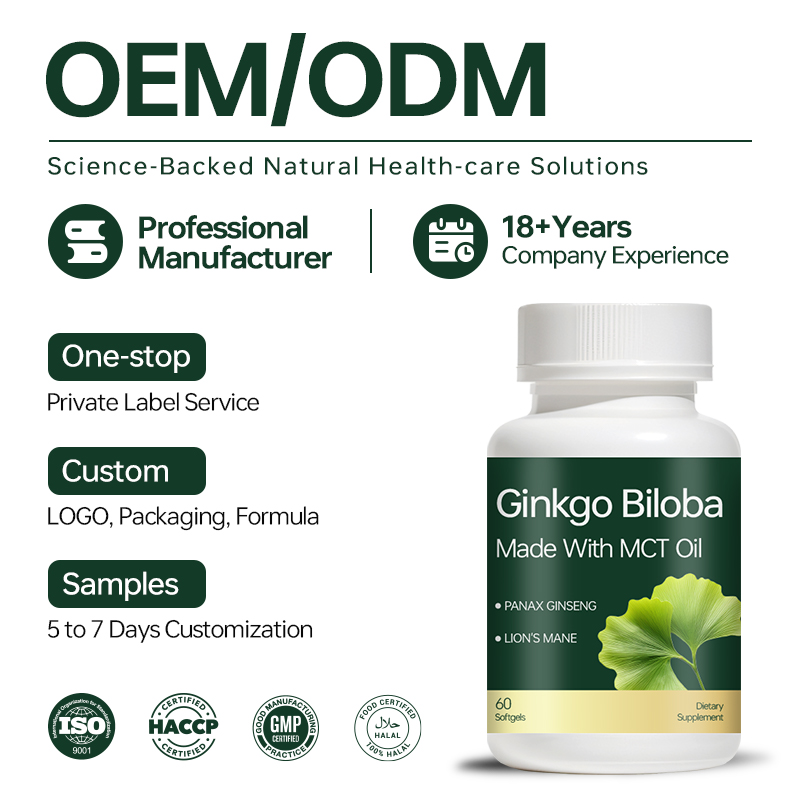 Ginkgo Biloba Softgels Made with MCT Oil Panax Ginseng Lion's Mane - Image 3
