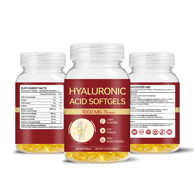 Hyaluronic Acid Softgels 1000mg Per Container With Hydrolyzed Collagen Calcium Magnesium & Vitamin C - Image 2