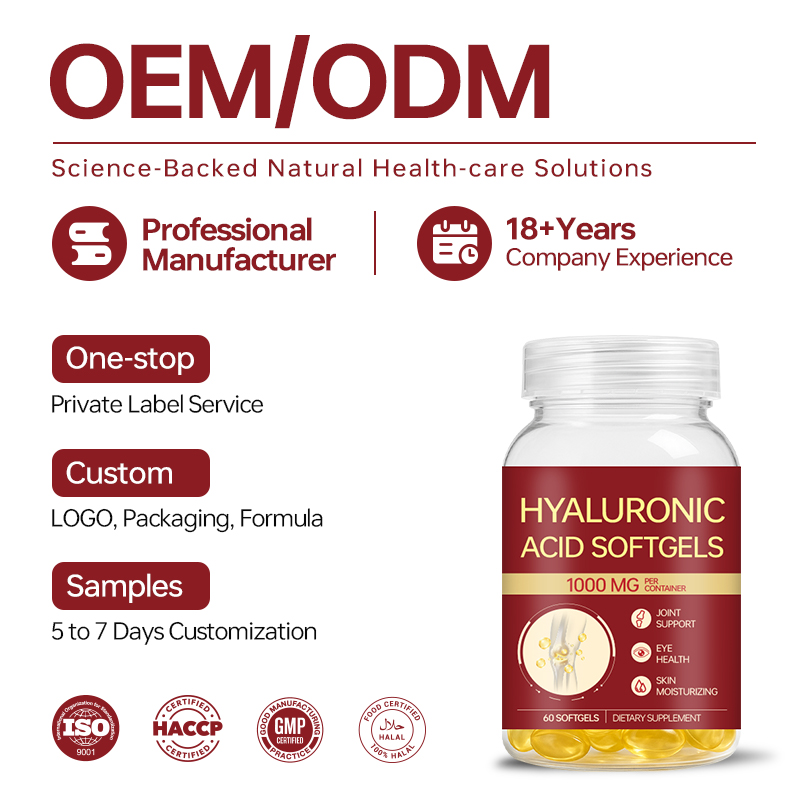 Hyaluronic Acid Softgels 1000mg Per Container With Hydrolyzed Collagen Calcium Magnesium & Vitamin C - Image 3