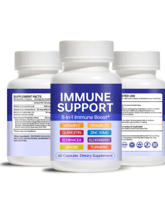 8 In 1 Immune Support Capsules With Vitamin C Quercetin Echinacea Ginger D3 Zinc Elderberry Turmeric