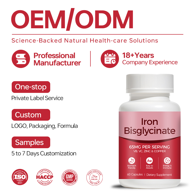 Iron Bisglycinate Capsules 65mg With Vitamin C Zinc Copper B Complex - Image 2