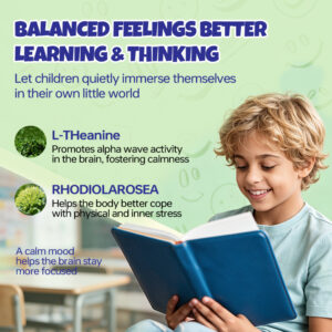 Kids Daily Energy Gummies with Algae Omega 3, B Vitamins, Phosphatidylserine, L-Theanine and L-Tyrosine help support brain health, focus, learning ability and everyday nutritional wellness.