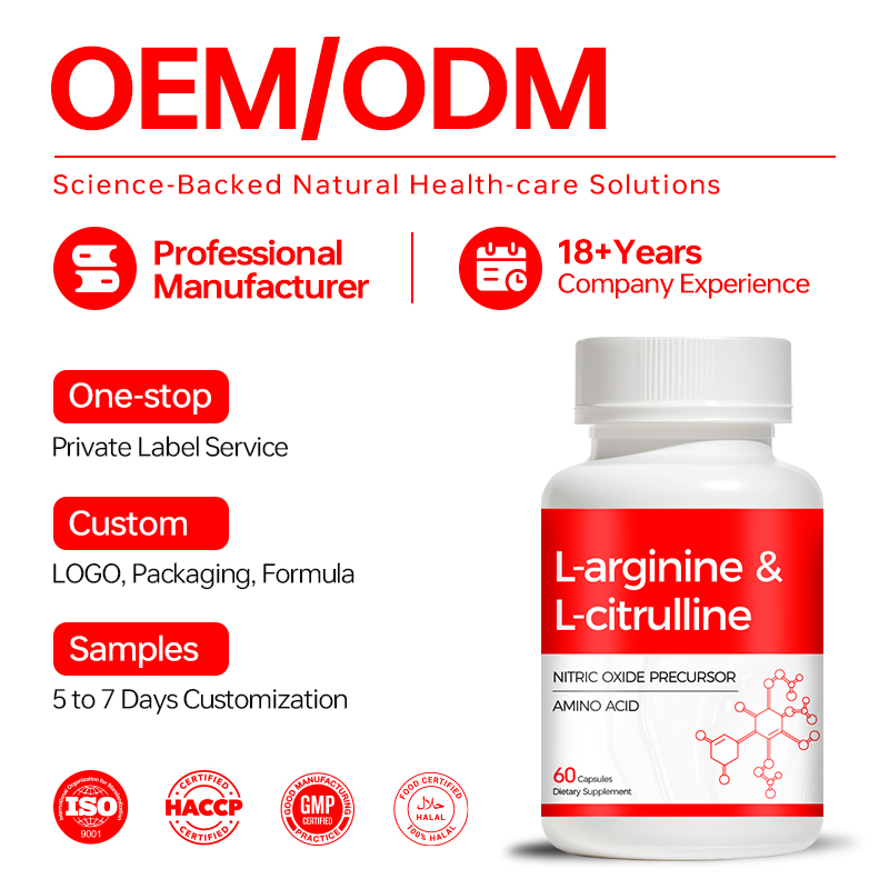 L-Arginine & L-Citrulline Capsules provide amino acid nutrition to support nitric oxide production, exercise performance, workout endurance, healthy circulation and active lifestyle wellness.