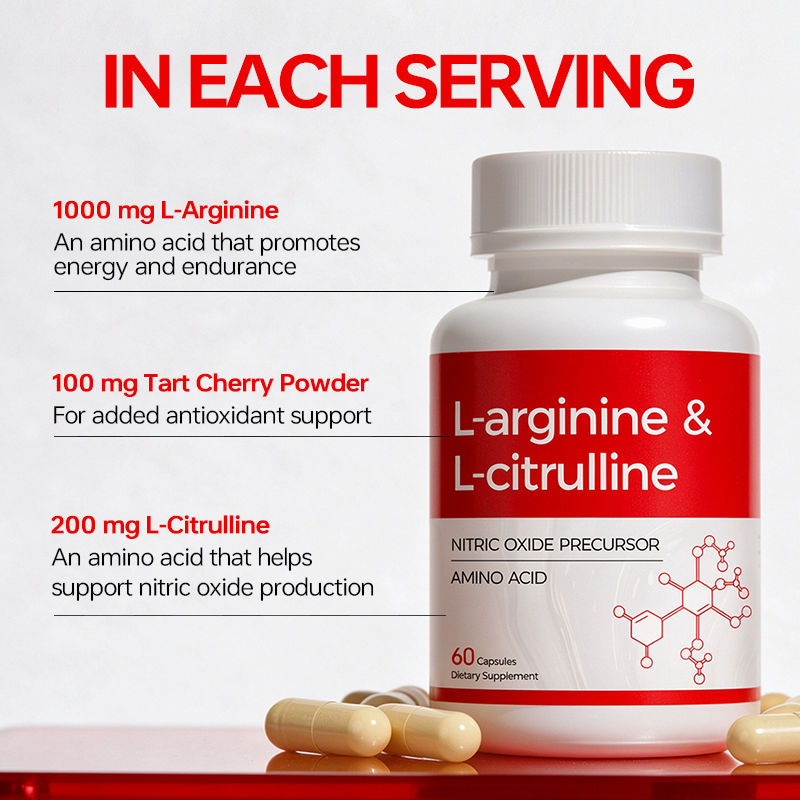 L-Arginine & L-Citrulline Capsules provide amino acid nutrition to support nitric oxide production, exercise performance, workout endurance, healthy circulation and active lifestyle wellness.
