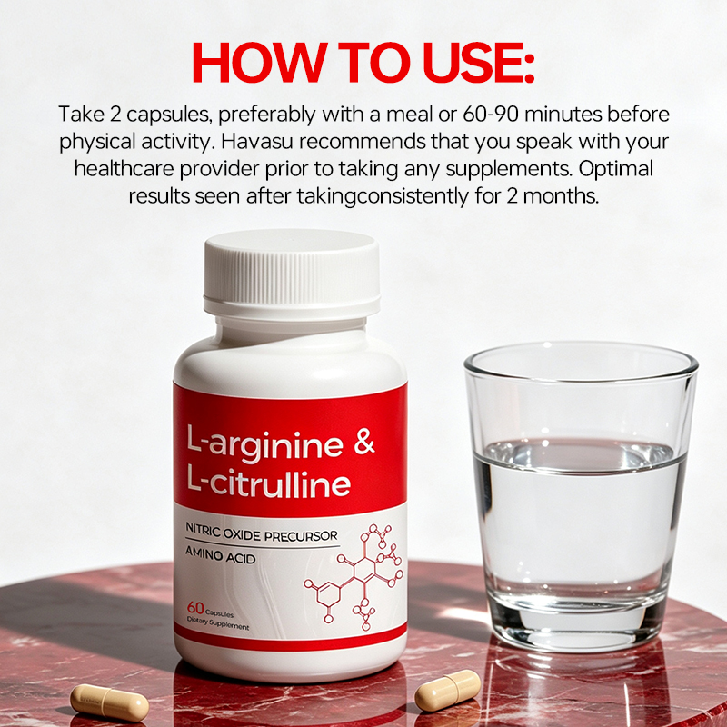 L-Arginine & L-Citrulline Capsules provide amino acid nutrition to support nitric oxide production, exercise performance, workout endurance, healthy circulation and active lifestyle wellness.