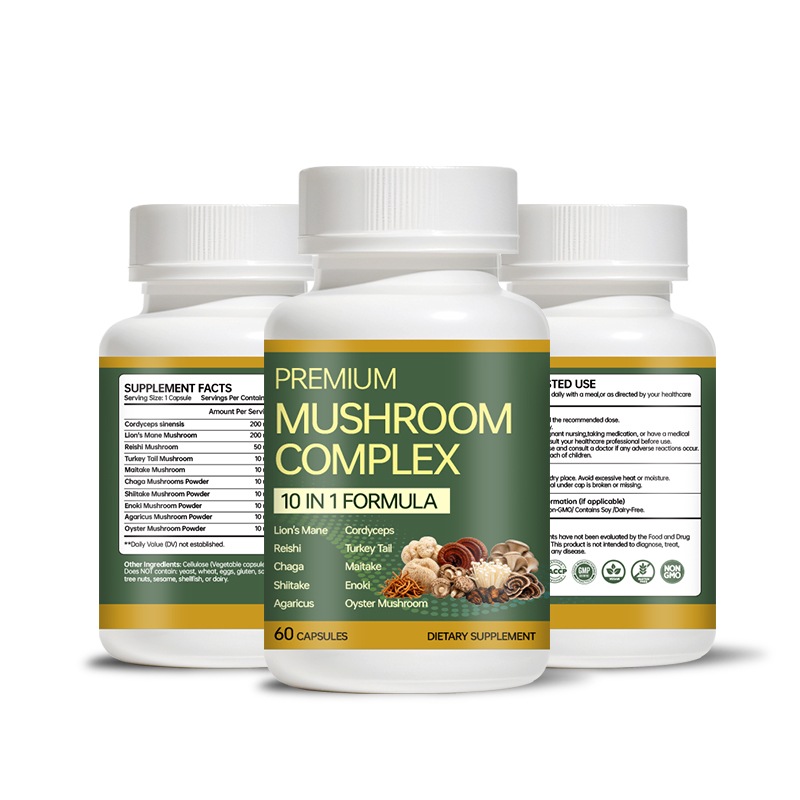 10 In 1 Mushroom Extract Capsules With Lion's Mane Reishi Cordyceps