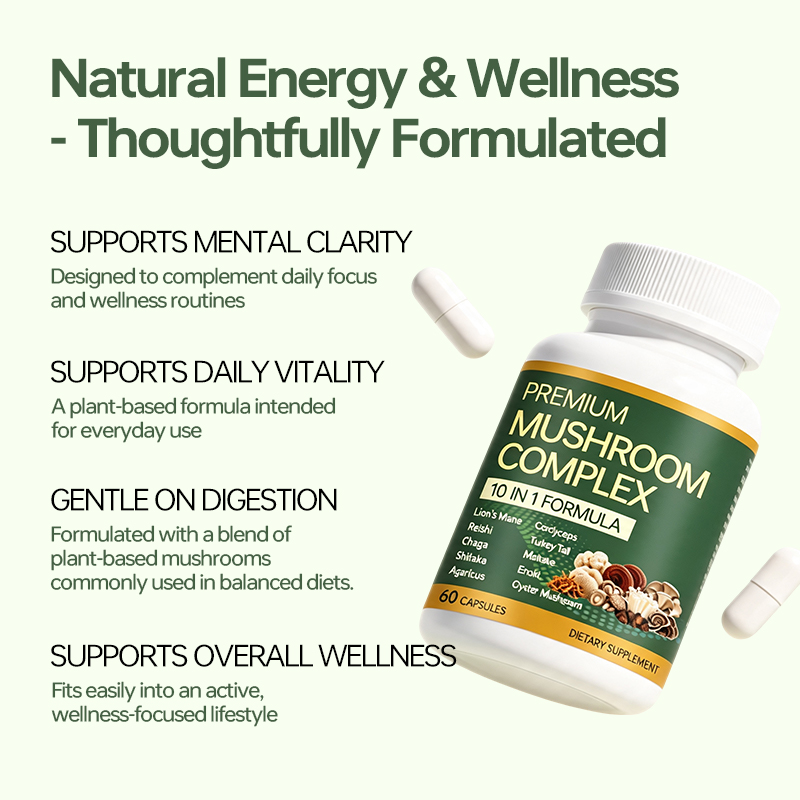 10 In 1 Mushroom Extract Capsules With Lion's Mane Reishi Cordyceps - Image 2