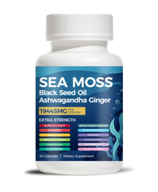 Sea Moss Capsules with Black Seed Oil Ashwagandha Ginger
