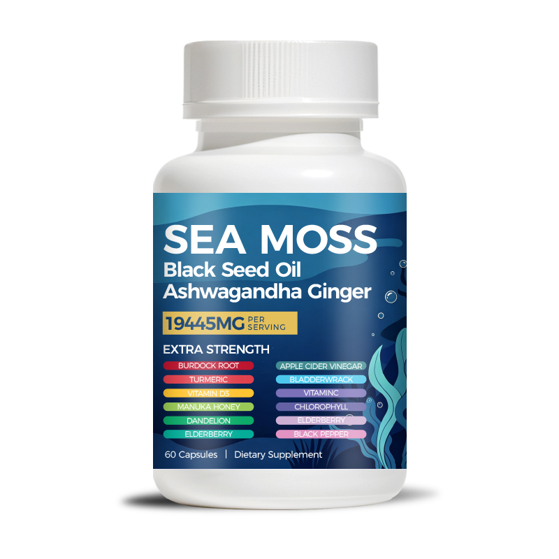 Sea Moss Capsules with Black Seed Oil Ashwagandha Ginger