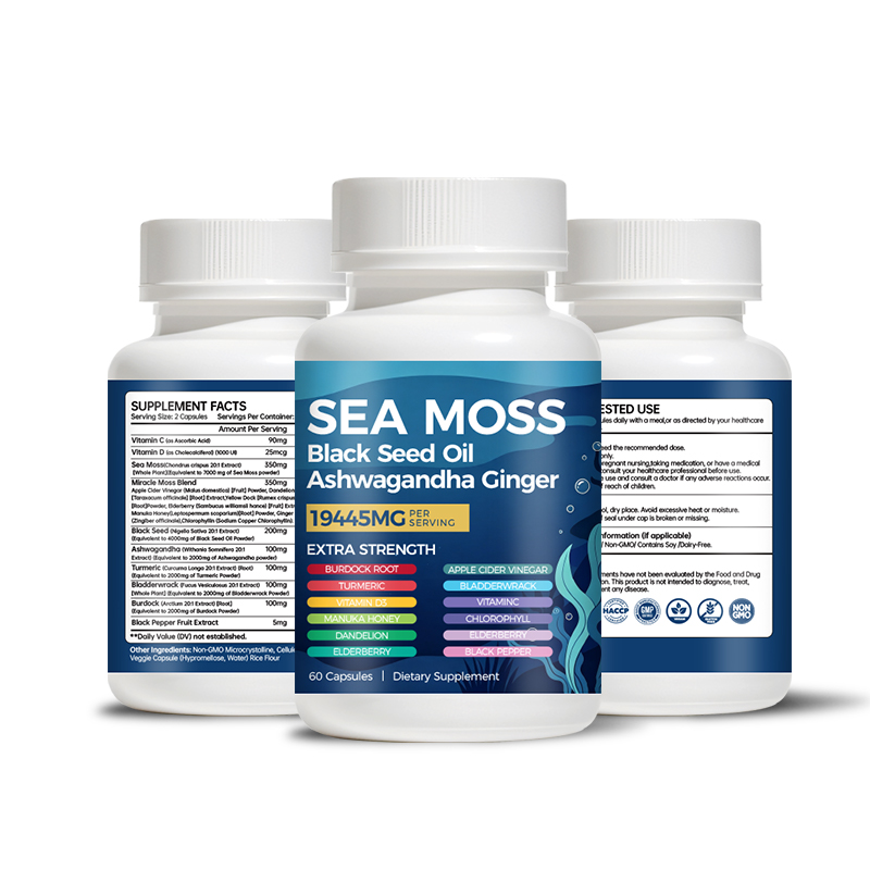 Sea Moss Capsules with Black Seed Oil Ashwagandha Ginger - Image 2