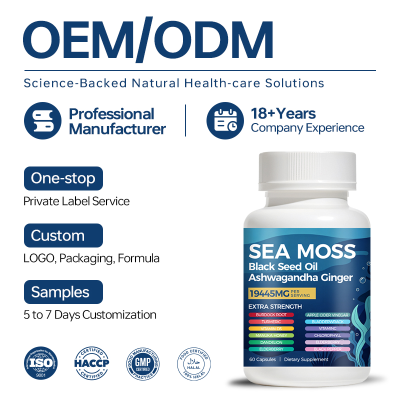 Sea Moss Capsules with Black Seed Oil Ashwagandha Ginger - Image 3