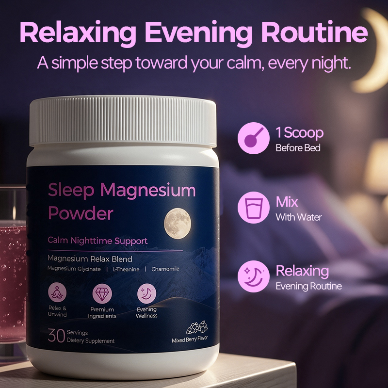 Sleep Magnesium Powder With Magnesium Glycinate L-Theanine & Chamomile - Image 3