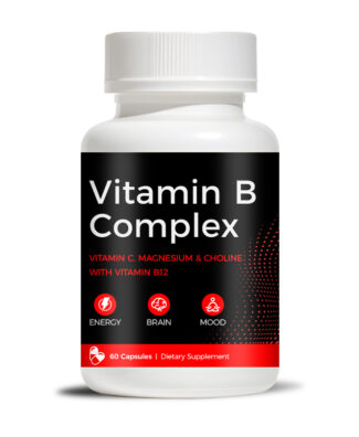 Vitamin B Complex Capsules with Vitamin C, Magnesium, Choline and Vitamin B12 help support energy metabolism, brain health, cognitive function and daily mood wellness.