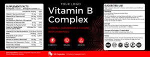 Vitamin B Complex Capsules with Vitamin C, Magnesium, Choline and Vitamin B12 help support energy metabolism, brain health, cognitive function and daily mood wellness.