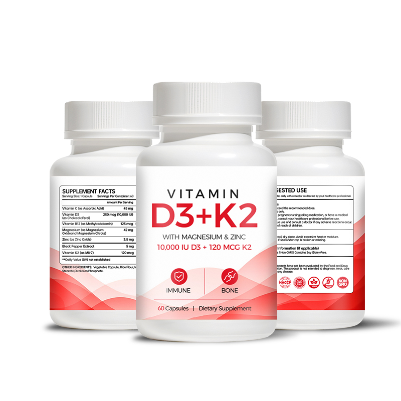 Vitamin D3 K2 Capsules with Magnesium & Zinc