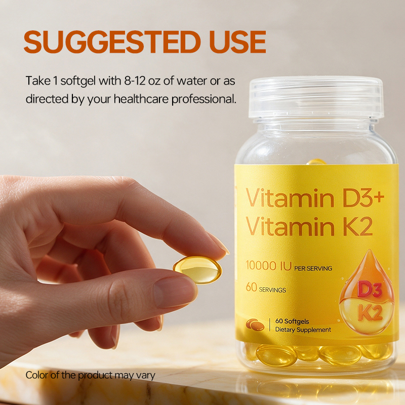 Vitamin D3 K2 10000 IU Per Serving Softgels - Image 4