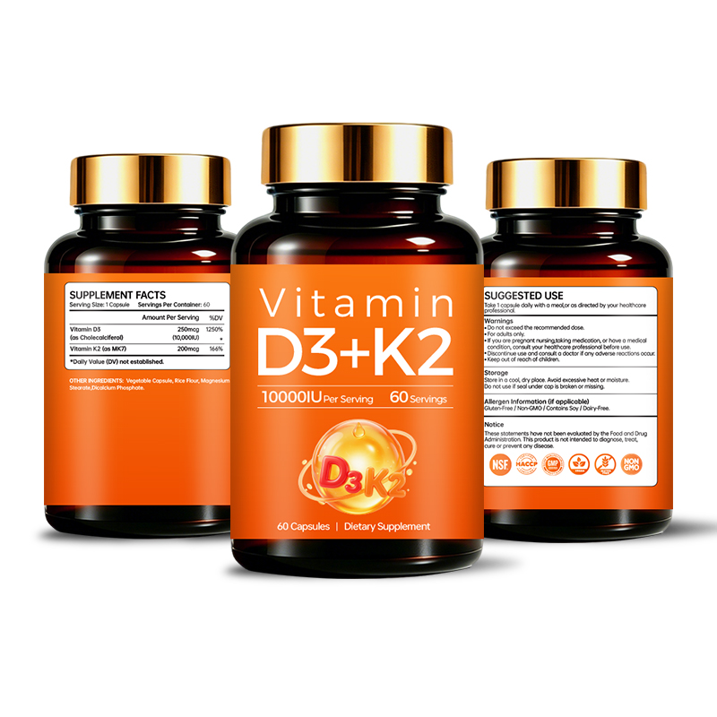 Vitamin D3 K2 Capsules 10000 IU Per Serving - Image 2