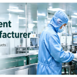 clean manufacturing workshop, cleanroom interior, automated production line, stainless steel production line, pharmaceutical-grade facility
