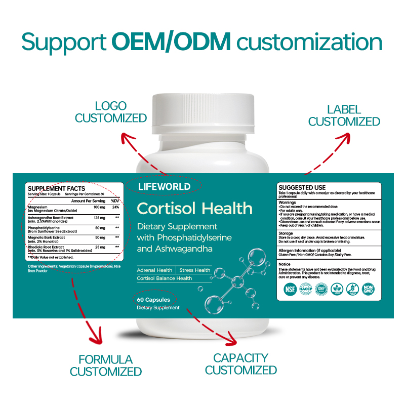 **Stress Support Capsules with Ashwagandha and Phosphatidylserine** Develop a differentiated daily wellness supplement with a combination of Ashwagandha and Phosphatidylserine. This capsule formula is designed for supplement brands exploring the stress support and relaxation wellness category. We support B2B customers looking for private label supplement solutions, with project discussions covering ingredient specifications, capsule format, packaging, and label customization. **B2B Service Options** - Private Label and OEM/ODM Project Support - Custom Packaging and Label Artwork - Ingredient Specification Review - Product Documentation Upon Availability - Bulk Supply and Quotation Based on Project Requirements Contact our team to discuss your target market, formula requirements, serving size, packaging preferences, and order quantity.