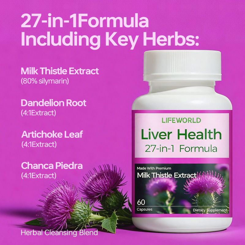 **Milk Thistle Extract Capsules for Liver Health Support** Explore Milk Thistle Extract Capsules featuring Silybum marianum, a botanical ingredient commonly used in herbal supplement formulations. Designed for brands developing daily wellness products, this capsule format offers a practical option for supplement portfolios focused on botanical ingredients and general wellness support. Ingredient specifications, including extract ratio and silymarin content where applicable, should be clearly documented. OEM ODM and private label opportunities can be discussed according to your product requirements, packaging preferences, and destination market regulations.