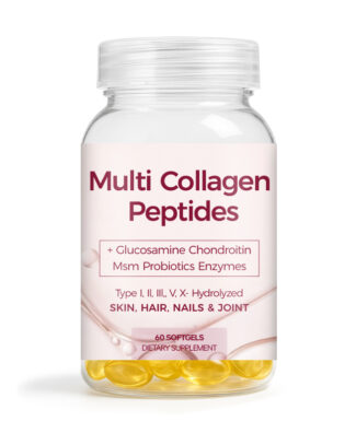 Multi Collagen Peptides Softgels With Glucosamine Chondroitin MSM Probiotics Enzymes