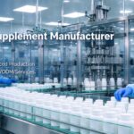 Capsules compression machine on an automated supplement production line